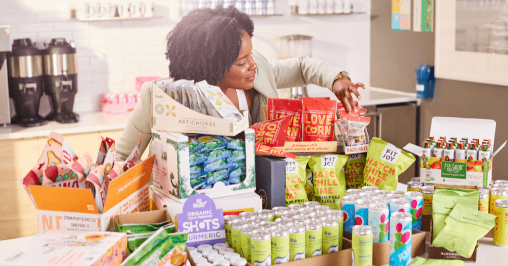 women deciding which snack to eat