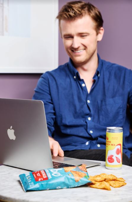 employee with snack